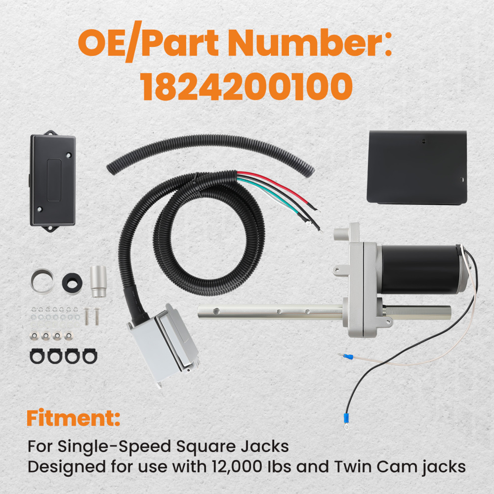 Electric Powered Trailer Jack Kit -12000 lbs Replace 1824200100 New
