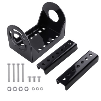 Trailer Jack Mount Plate Kit for A-Frame Tongue 3-Bolt Pattern Steel Black