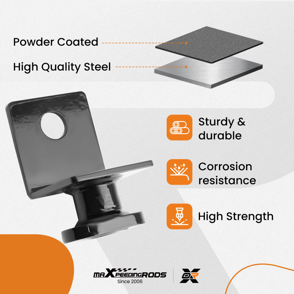 4 Ancore Fissaggio Contenitori Spedizione Nere Fissaggio su Pavimento di Roccia