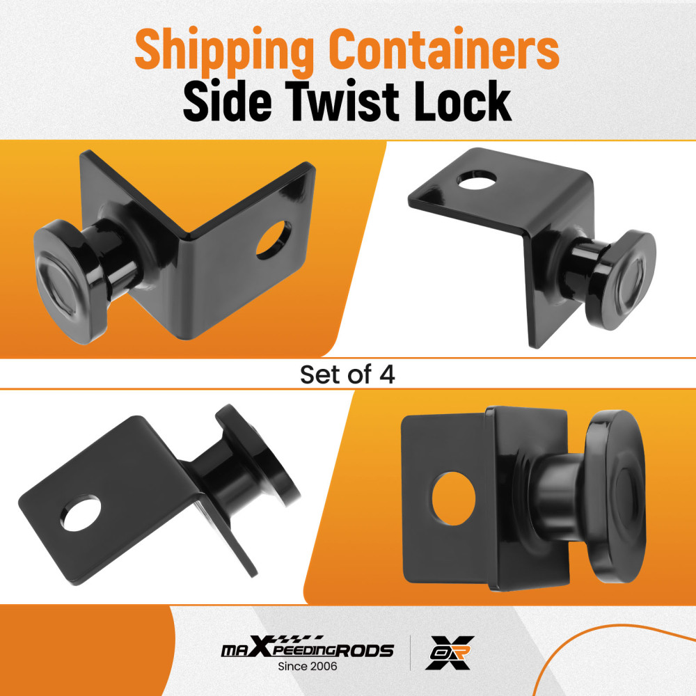 4 Ancore Fissaggio Contenitori Spedizione Nere Fissaggio su Pavimento di Roccia