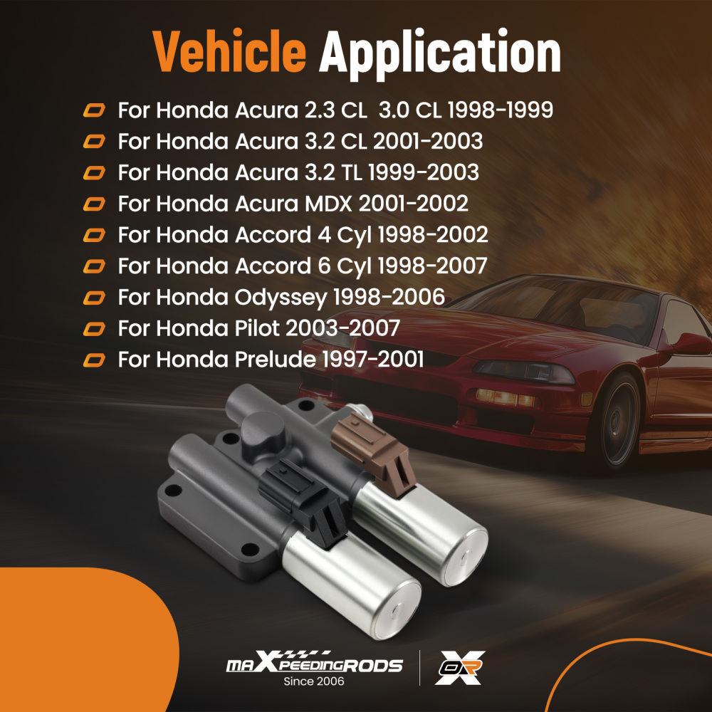 Transmission Dual Linear Shift Solenoid & Gasket Set compatible for Honda Accord 1998-2007