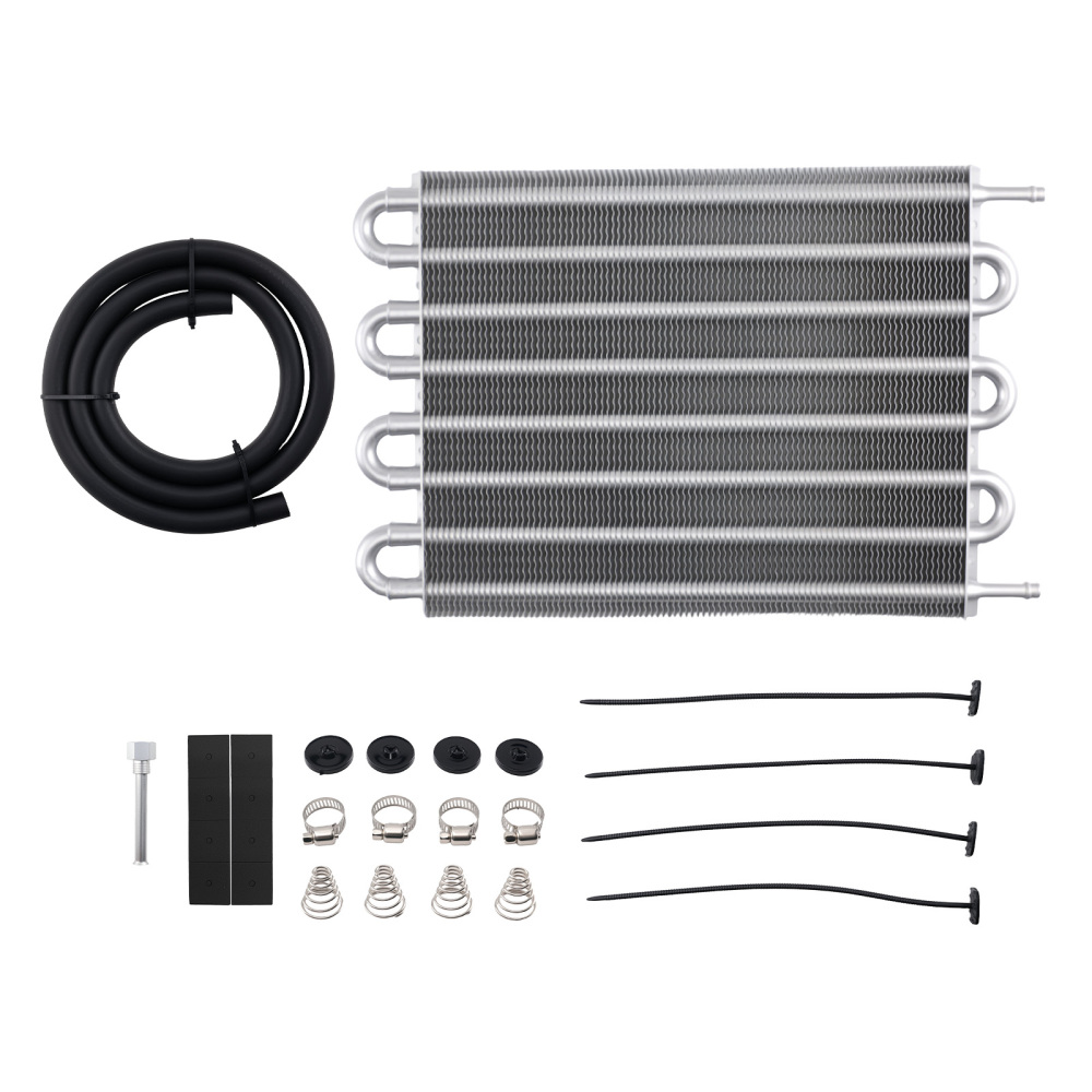Universal 8 Row Aluminum Transmission Oil Cooler Radiator Heat Exchanger Kit