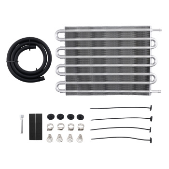 Universal 8 Row Aluminum Transmission Oil Cooler Radiator Heat Exchanger Kit