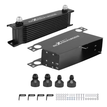 10-Row Engine Oil Cooler Kit Universal Fit with AN10 FittingsAir Guide System