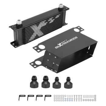 13 Row Transmission Oil Cooler Kit Universal 10 AN Aluminum Engine Cooler Black