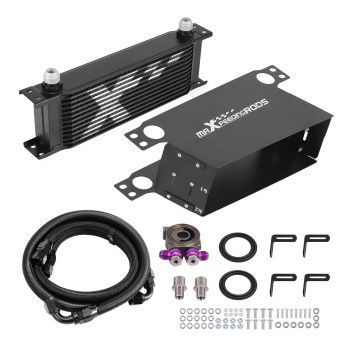 Transmission Oil Cooler 13 File AN10 Kit Universale Alluminio con Accessori