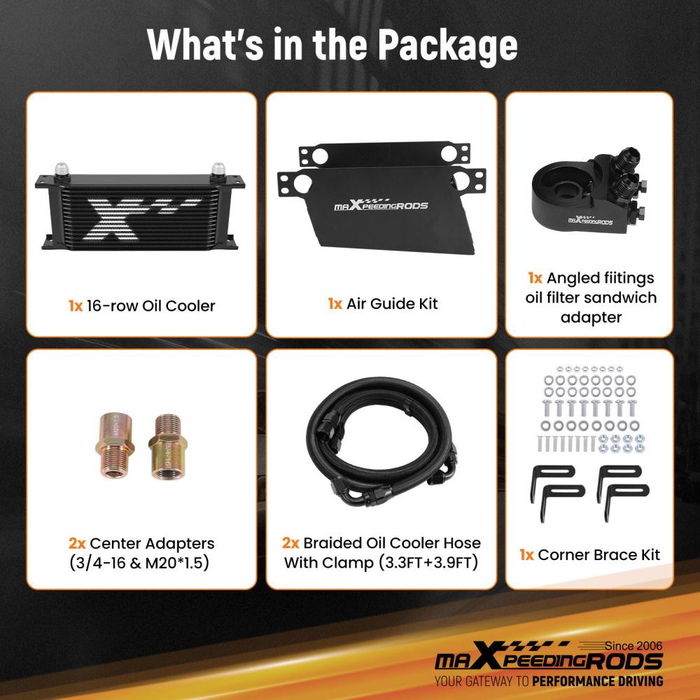 Kit Radiatore Olio Trasmissione 16 File Universale AN10 Alluminio con Termostato