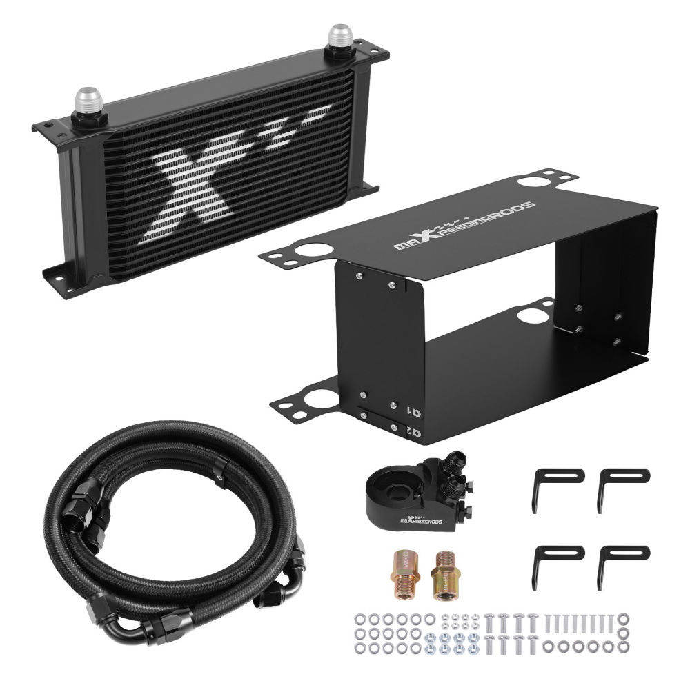 19-Row Engine Oil Cooler for Cars Universal with AN10Air Guide Kit