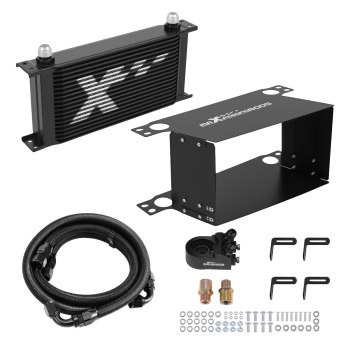 Kit Radiatore Olio Motore Universale 19 Row AN10 Alluminio Adattatore Termostato