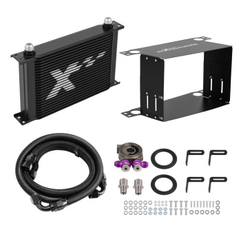 Universal 25 Row Engine Oil Cooler Kit AN10 Aluminium with Thermostatic Adapter