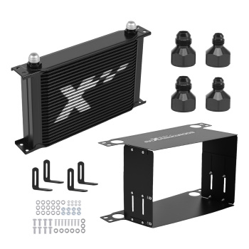 Oil Cooler 25 File Kit Universale Alluminio per Auto Racing con Staffe Angolari