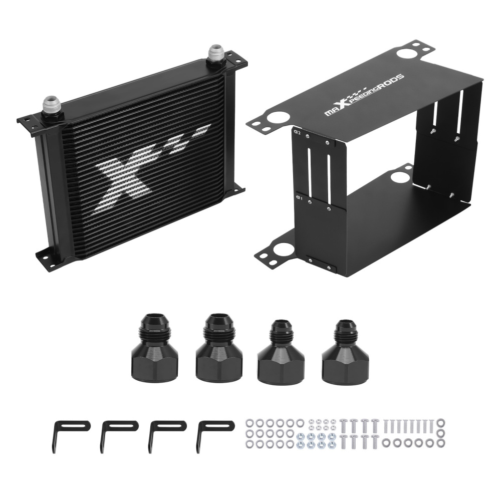 30-Row Aluminium Oil Cooler Kit Universal Fit with AN10 PortsMounting Kit