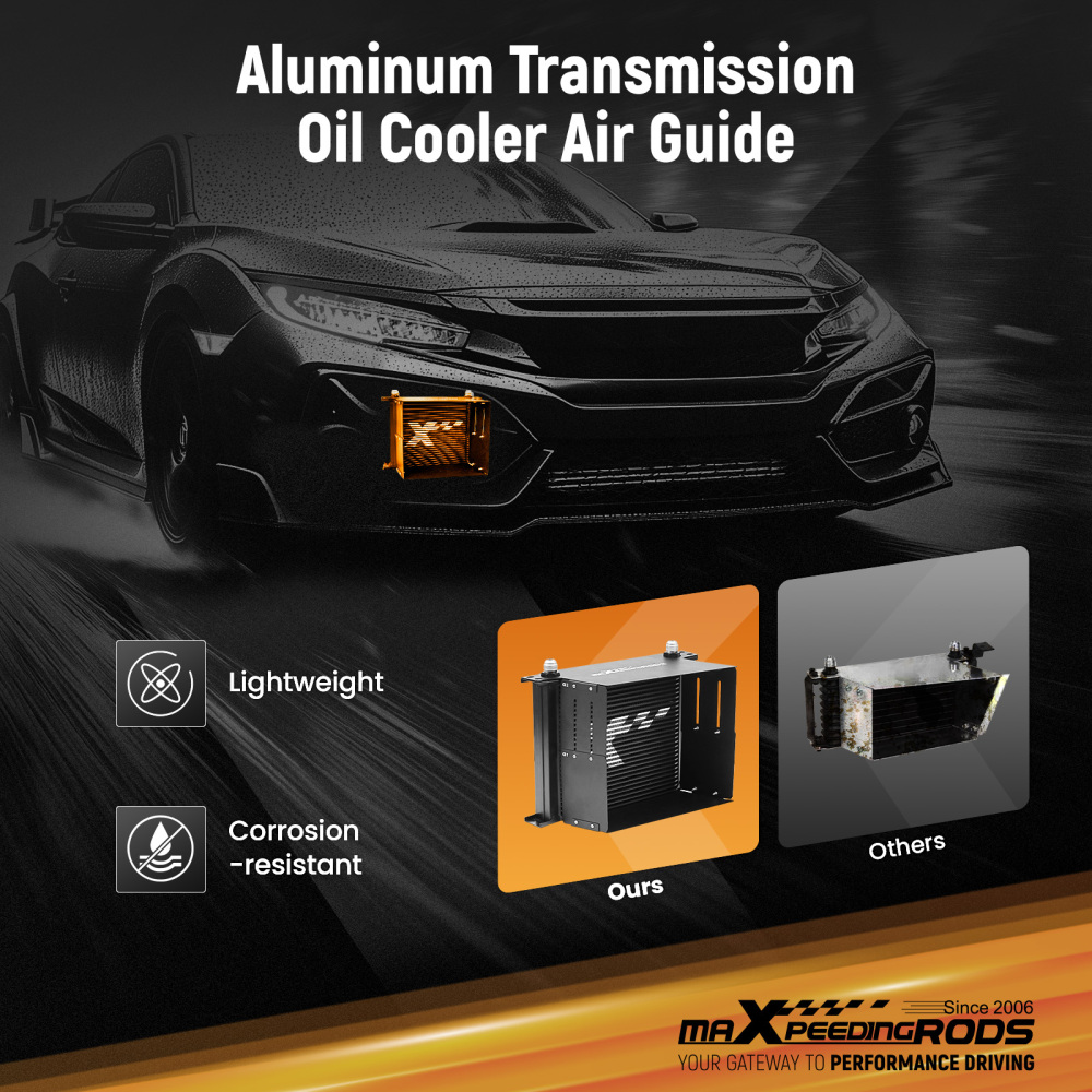 30 Row Universal Transmission Oil Cooler Kit Aluminum AN10 Engine Radiator