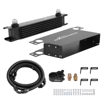 7-Row AN10 Engine Oil Cooler Kit for Universal Fit w/ Thermostatic Control Plate