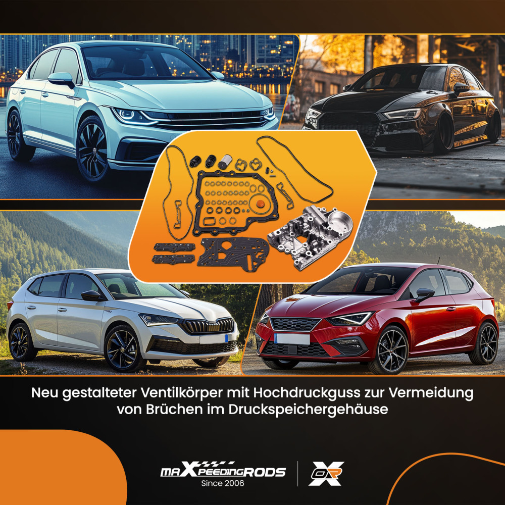 Transmission Valve Body + Repair Kit compatible for Fit For Audi VW Skoda DQ200 0AM325066AE