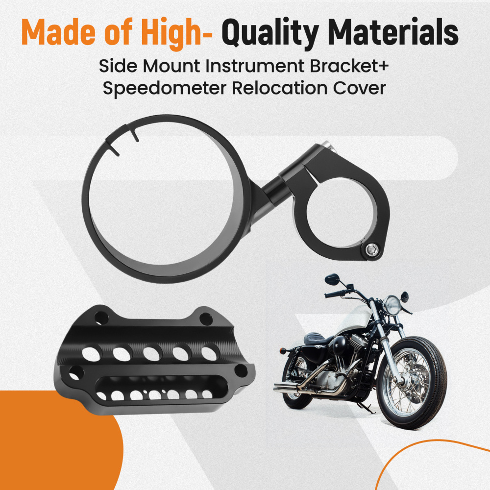 Side Mount Speedometer Bracket Relocation Cover compatible for Harley Sportster 1200/883