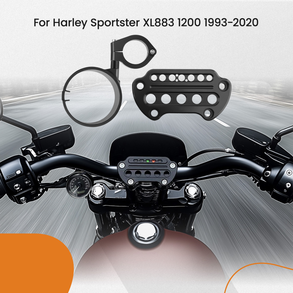 Side Mount Speedometer Bracket Relocation Cover compatible for Harley Sportster 1200/883
