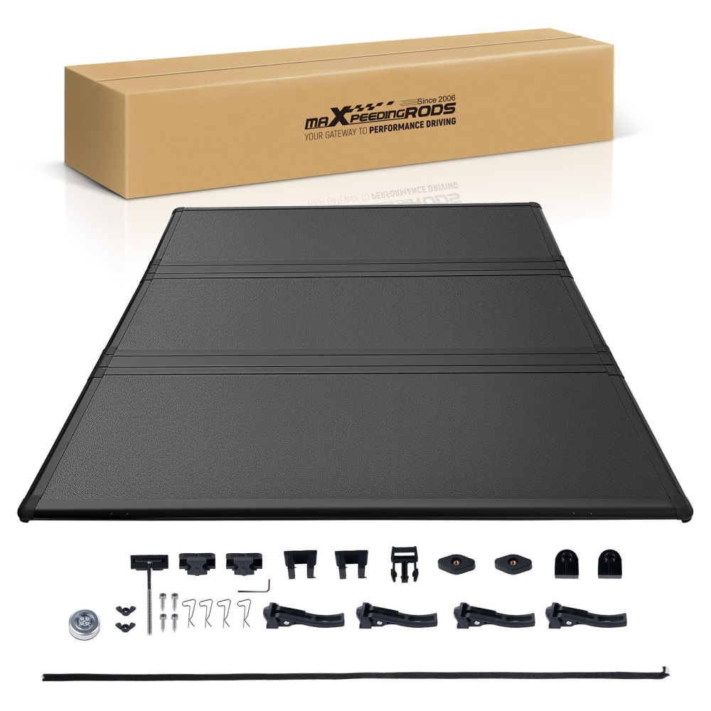 6ft 3-Fold Hard Truck Bed Tonneau Cover compatible for Chevy Colorado GMC Canyon 2015-25