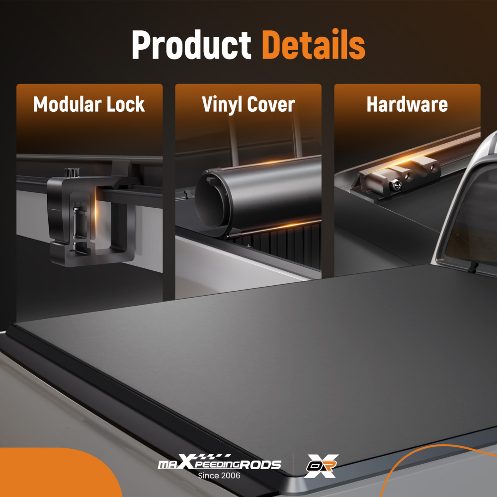 6 Feet Bed Tonneau Cover compatible for Chevrolet Colorado 2004-2014 Soft Roll-Up