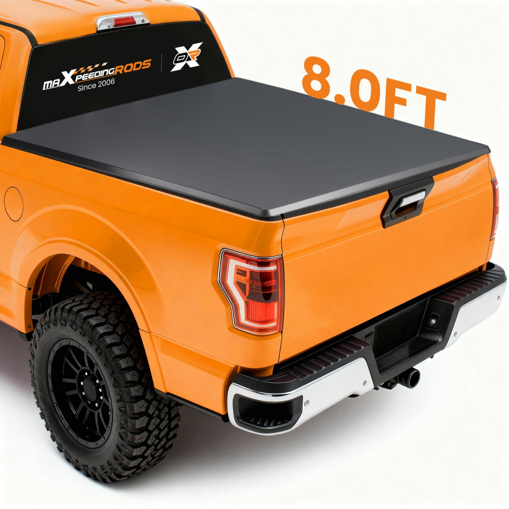 8ft Roll-Up Tonneau Cover compatible for Chevrolet Silverado/GMC Sierra 1500 14-25 W/ Lamp