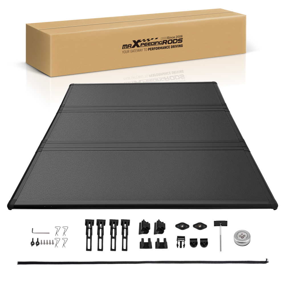 3-Fold Bed Tonneau Hard compatible for Chevrolet Colorado 2015-2025 5ft Fleetside FRP/PP