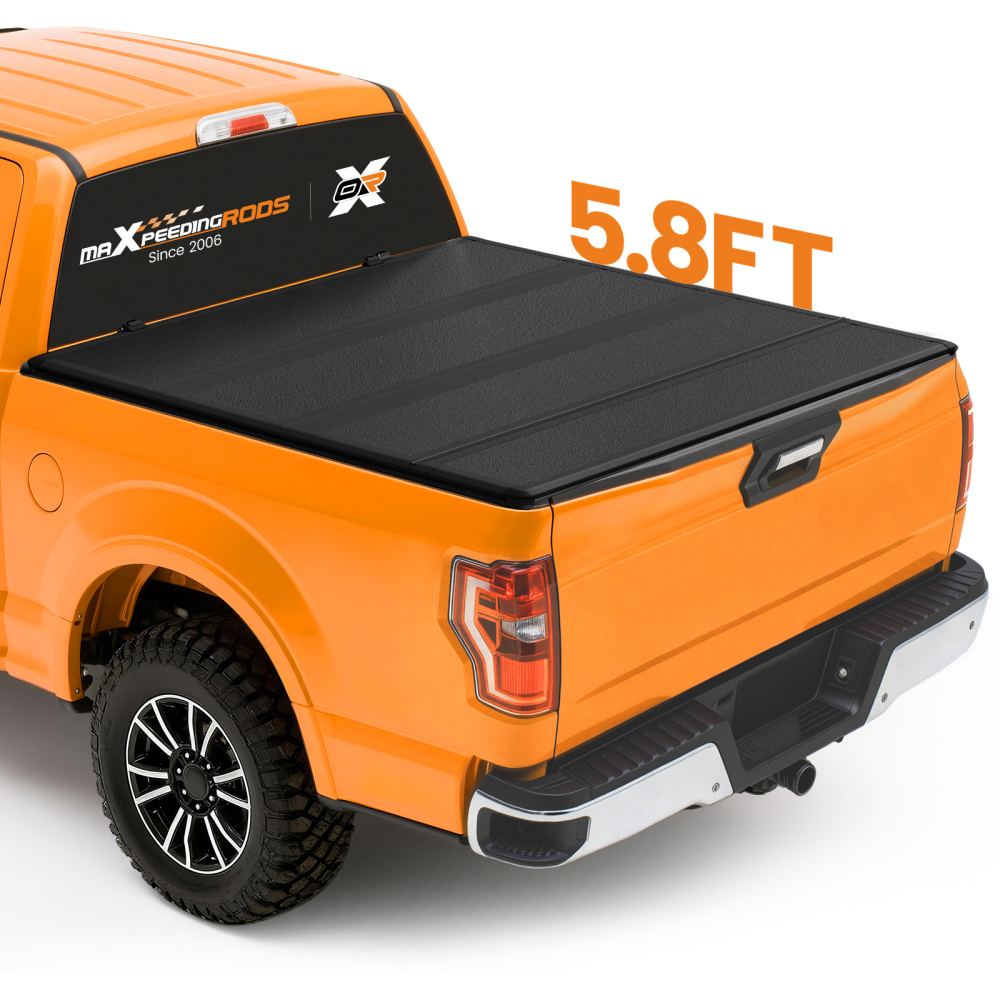 5.8FT FRP 4-Fold Tonneau Cover compatible for Chevrolet Silverado/GMC Sierra 2007-26