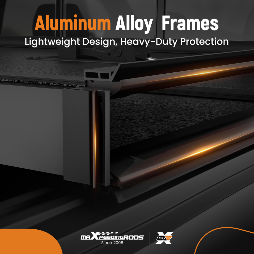 5.8FT FRP 4-Fold Tonneau Cover compatible for Chevrolet Silverado/GMC Sierra 2007-26