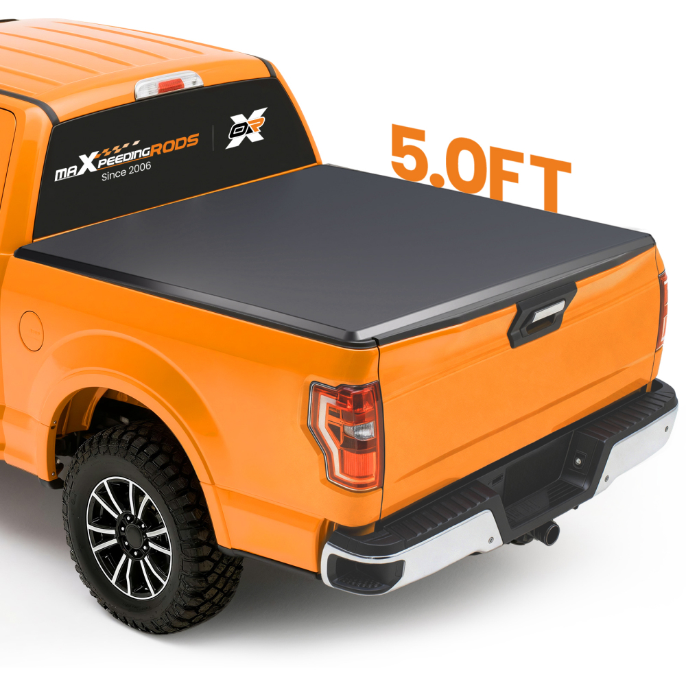 5ft Bed Cover compatible for GMC Canyon 2004-2012 Tri-Fold Quick Assembly Vinyl
