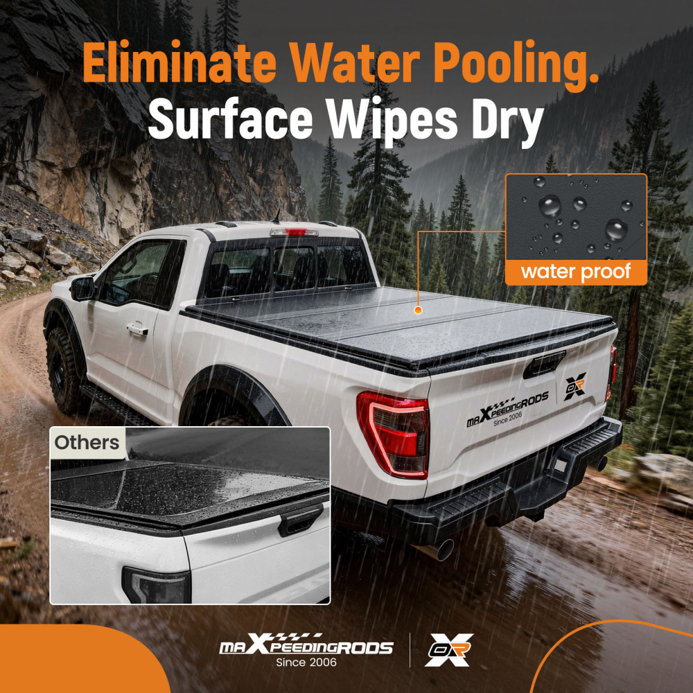 3-Fold Tonneau Cover Hard compatible for Silverado 1500/Compatible for Sierra 1500 6.5FT 2014-2025 FRP