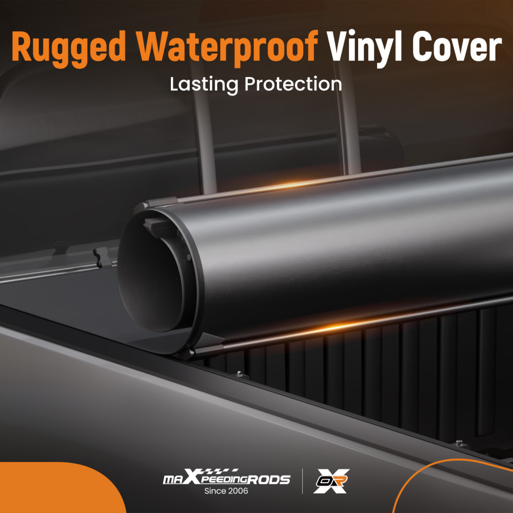 5ft Bed Cover Roll-Up compatible for Chevrolet Colorado 2004-2014 Soft Tonneau Black