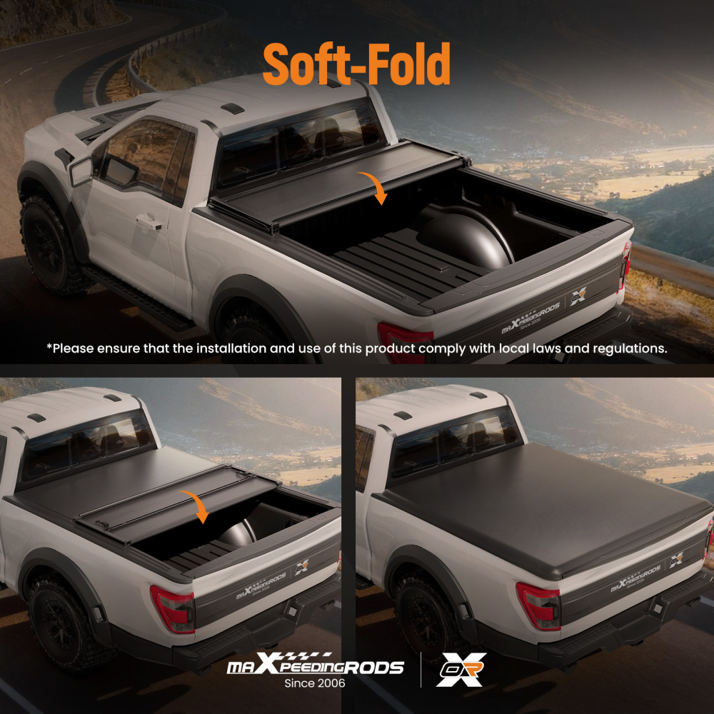 6FT Soft Tonneau Cover Tri-Fold compatible for GMC Canyon/Compatible for Colorado Bed 2015-2025 Vinyl