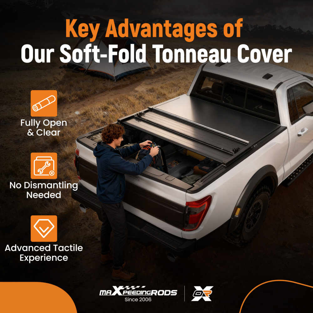 6FT Soft Tonneau Cover Tri-Fold compatible for GMC Canyon/Compatible for Colorado Bed 2015-2025 Vinyl