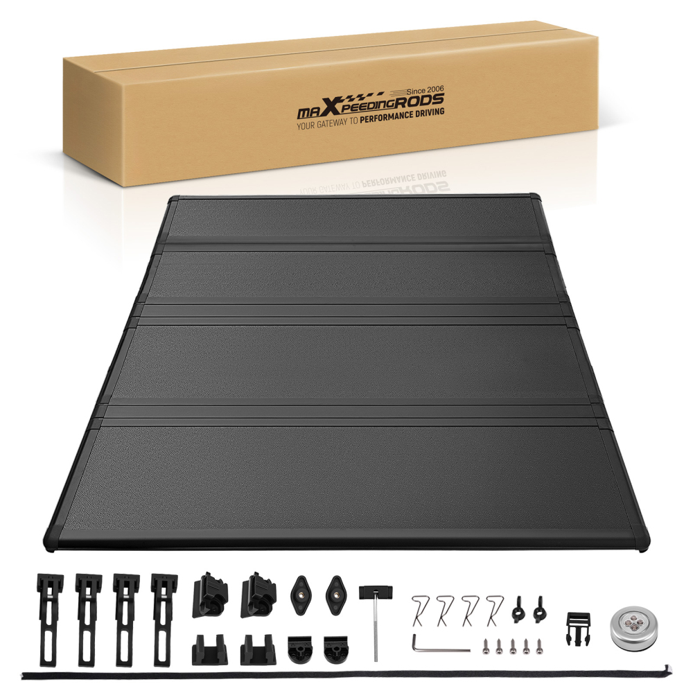 6.5FT Hard Quad-Fold Truck Bed Tonneau Cover compatible for Chevy Silverado 15002014-2026