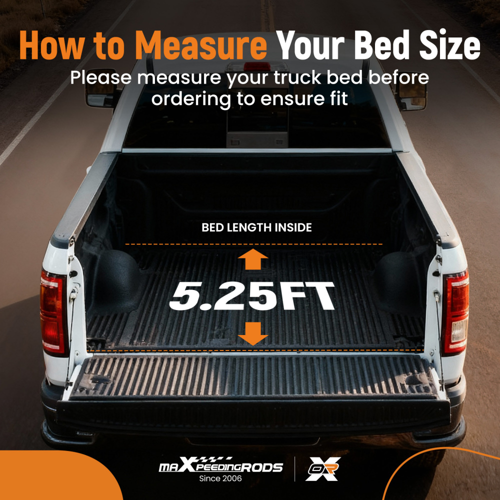 5.25 Tonneau Cover compatible for Dodge Dakota 2000-2004 Tri-Fold Vinyl W/LED Lamp