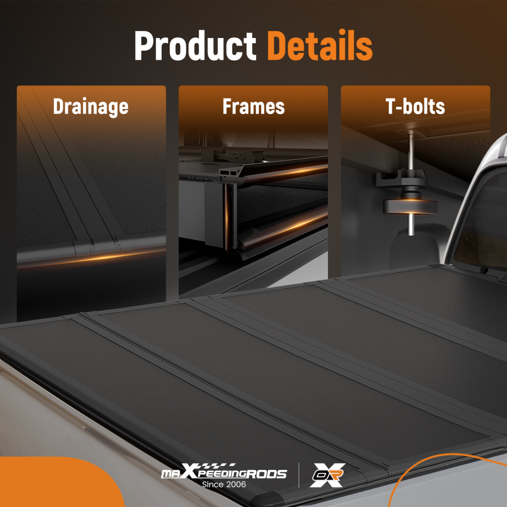 5.8ft 4-Fold FRP Tonneau Cover compatible for Ram 1500 Short Bed 2009-2026 Scratch Proof