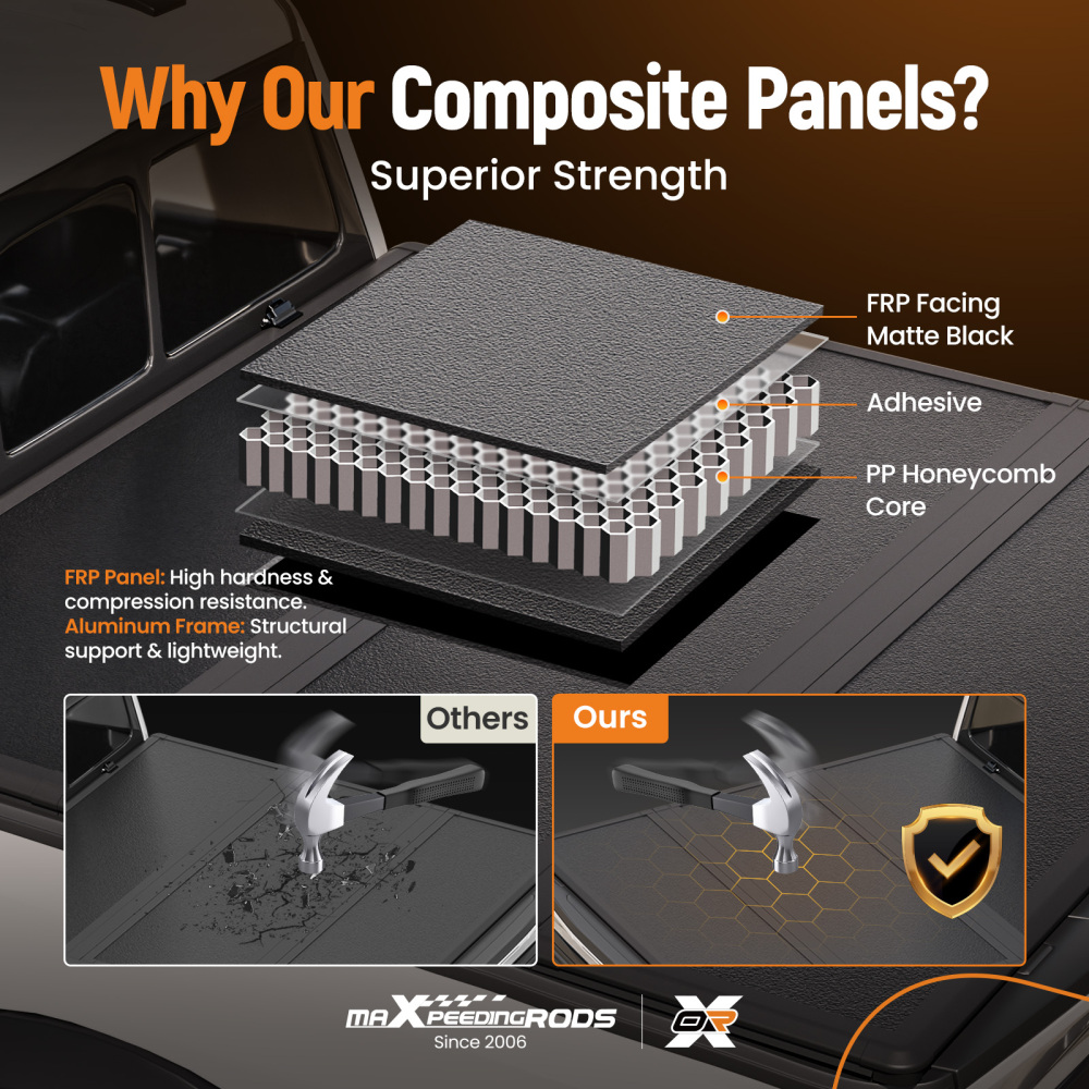 5.7ft Hard Cover Tri-Fold compatible for Dodge Ram 1500 2009-25 Crew Cab Scratch Resistant