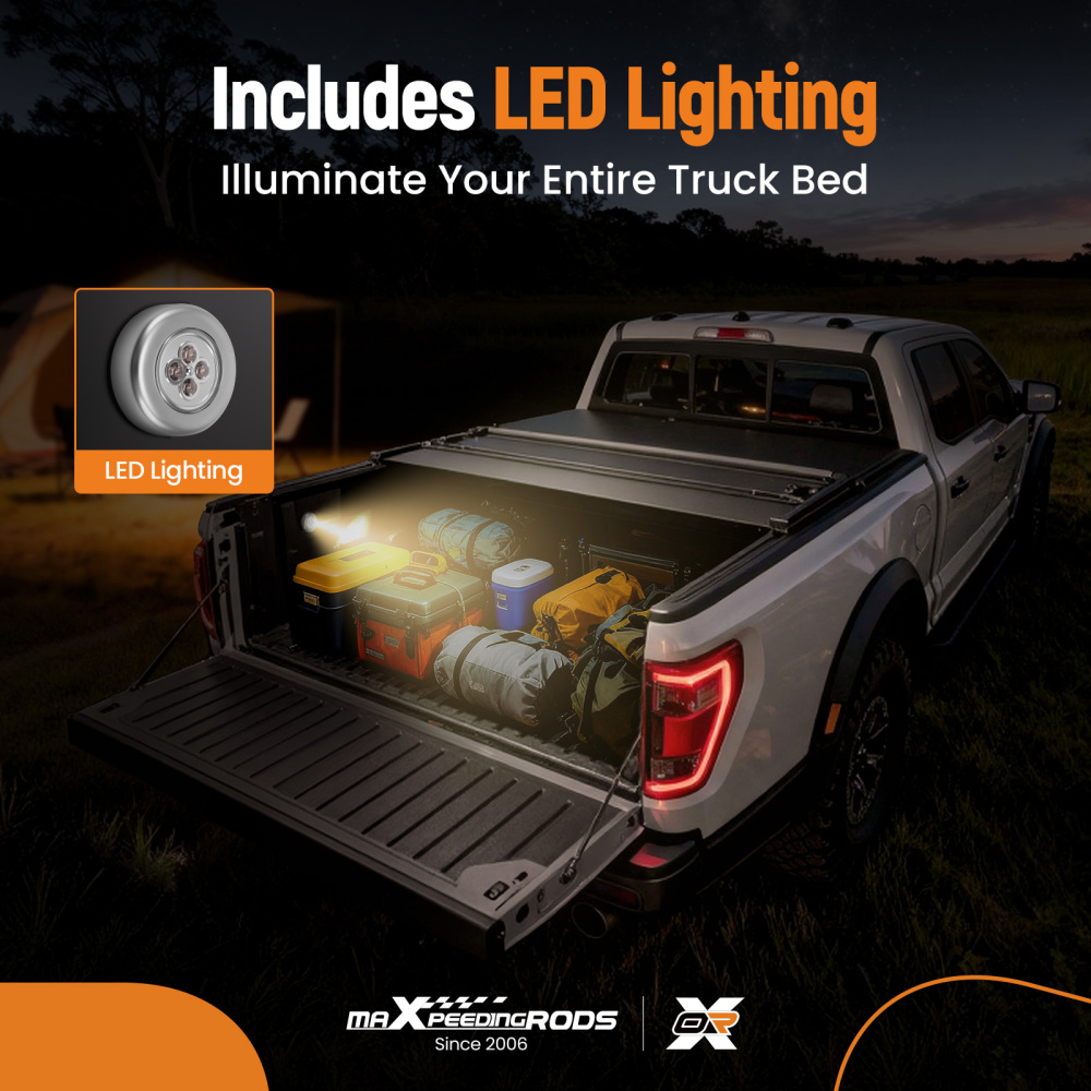 5.7ft Bed Cover compatible for Ram 1500 2019-2025 New Body Crew Cab Soft Tri-Fold Vinyl