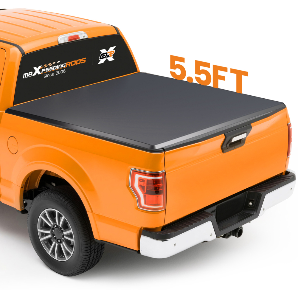 5.5ft 4-Fold Soft Bed Tonneau Cover compatible for Ford F150 2004-2014 Vinyl Dustproof