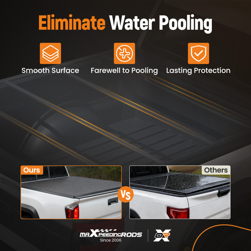 3-Fold Bed Tonneau Cover Soft compatible for Ford F-150 Super Crew 5.5ft 2015-2025