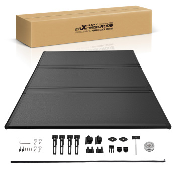 3-Fold Bed Cover compatible for Ford F-150/Compatible for Lincoln Mark LT 2004-2014 6.5ft Hard FRP