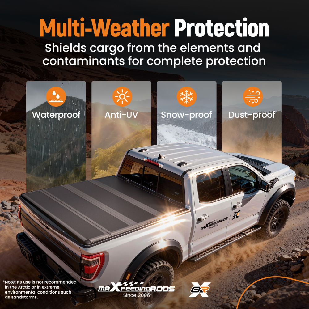 4-Fold Tonneau Cover compatible for Ford F-150 5.5ft Bed 2004-14 Quick Release Easy Install