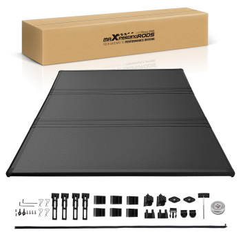 5ft 3-Fold Fiberglass Bed Tonneau Cover compatible for Ford Ranger 2019 20 21 22 23 24 25