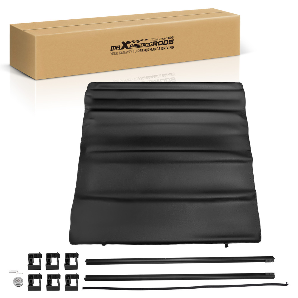 5.5ft Vinyl Soft Roll-Up Tonneau Cover compatible for Ford F-150 2009-14 Easy Install Black