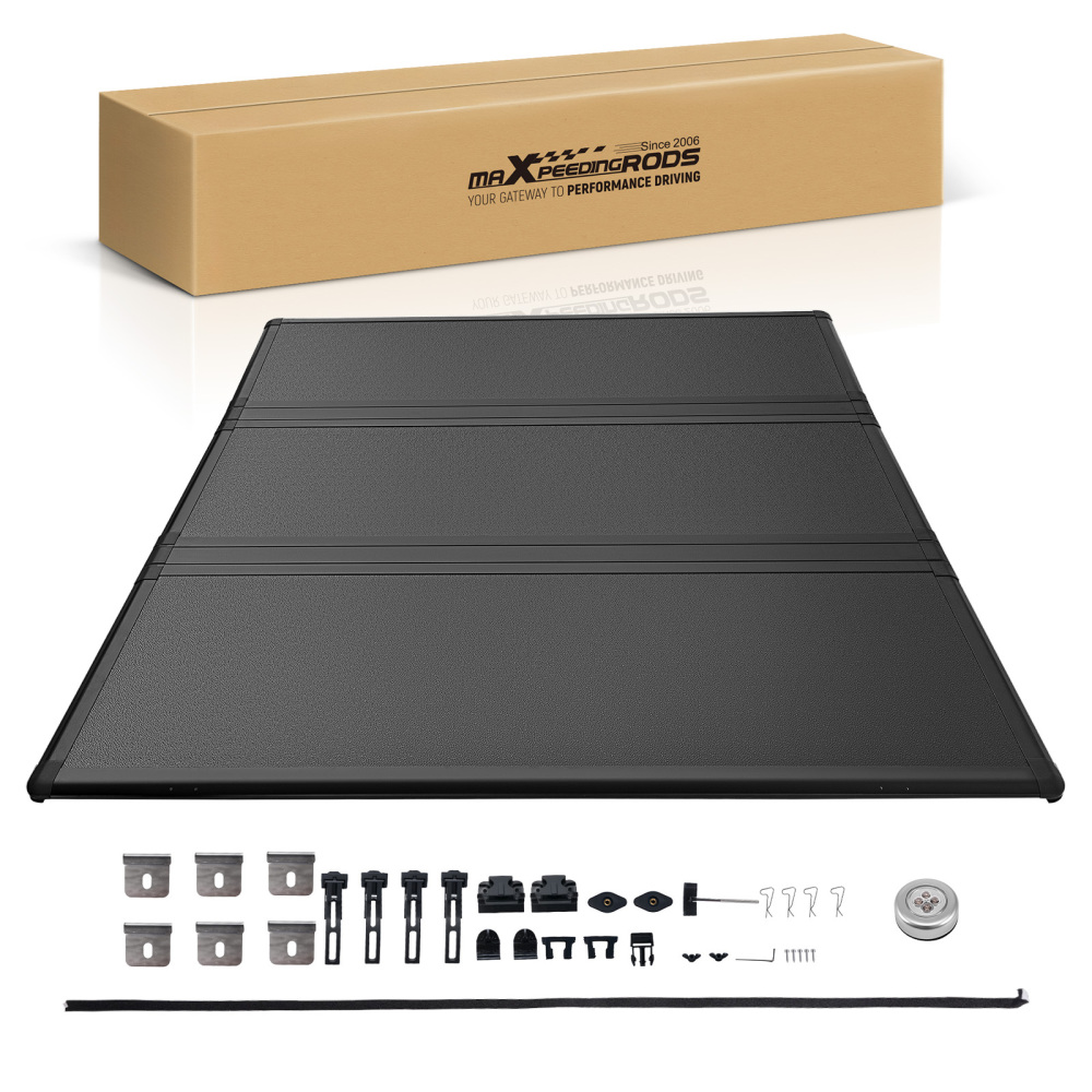 5FT 3-Fold Hard Tonneau Cover compatible for Honda Ridgeline 17 18 19 20 21 22 23 24 25 26