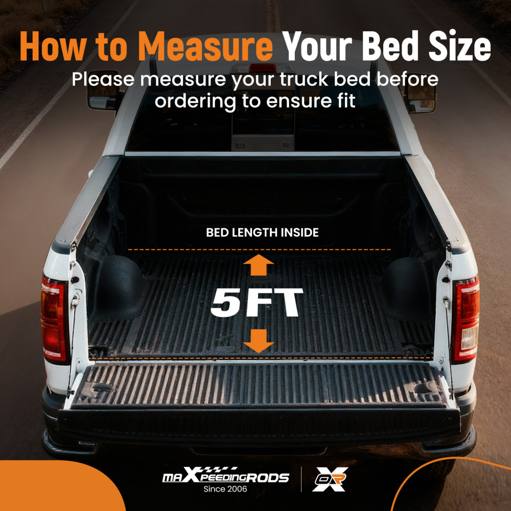 3-Fold Bed Tonneau Cover Hard 5ft compatible for Jeep Gladiator JT 2020-2025 W/LED Lamp