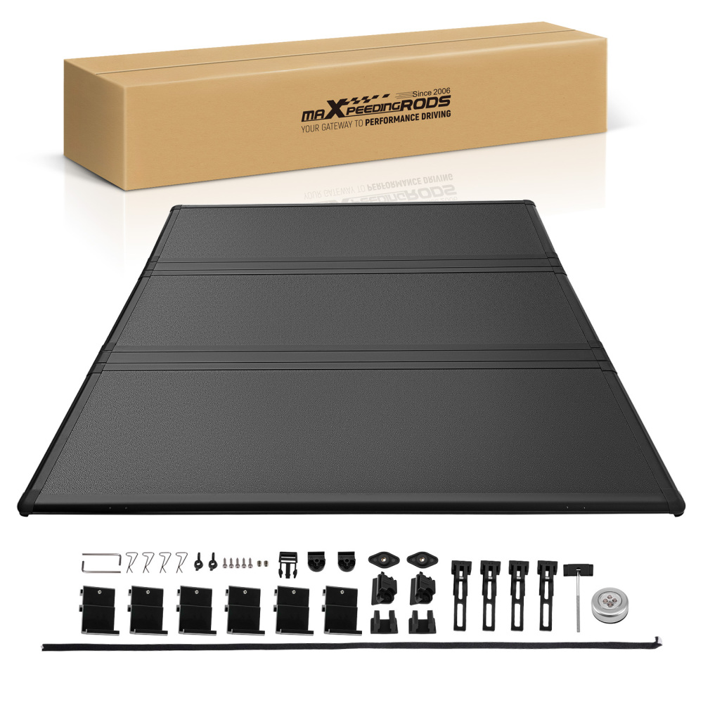 FRP 3-Fold Hard Truck Bed Tonneau Cover compatible for Nissan Frontier 2005-2025 6.1ft