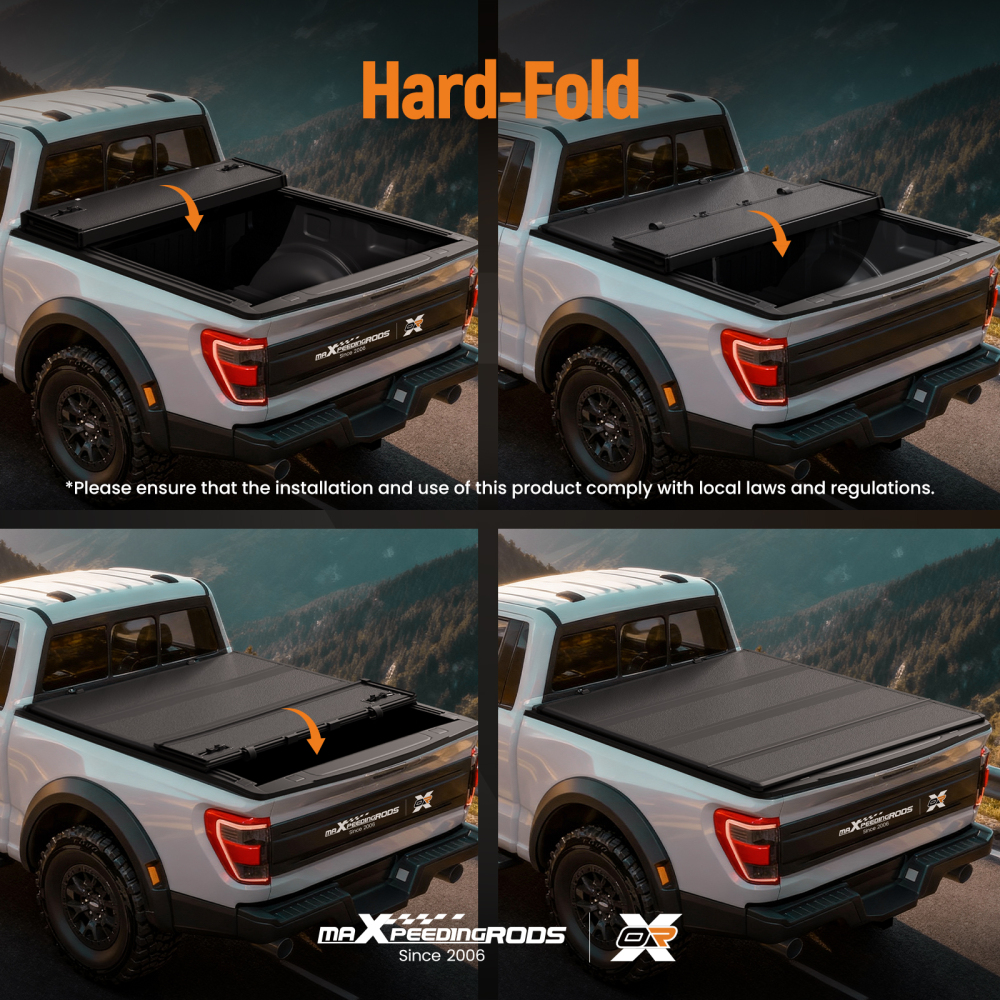 4-Fold Bed Tonneau Cover compatible for Nissan Titan XD 2016-2026 6.5ft Hard FRP+PP