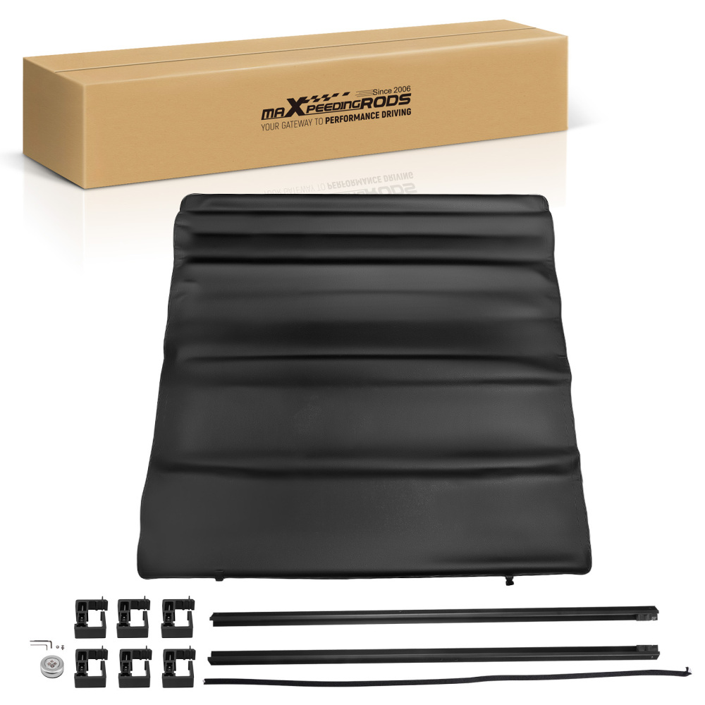 6.5 Foot Tonneau Cover Roll-Up compatible for Chevrolet Silverado GMC Sierra 07-14 W/Lamp