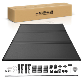 5ft Hard Fold Truck Bed Tonneau Cover compatible for Toyota Tacoma 2005-2015 W/LED Lamp