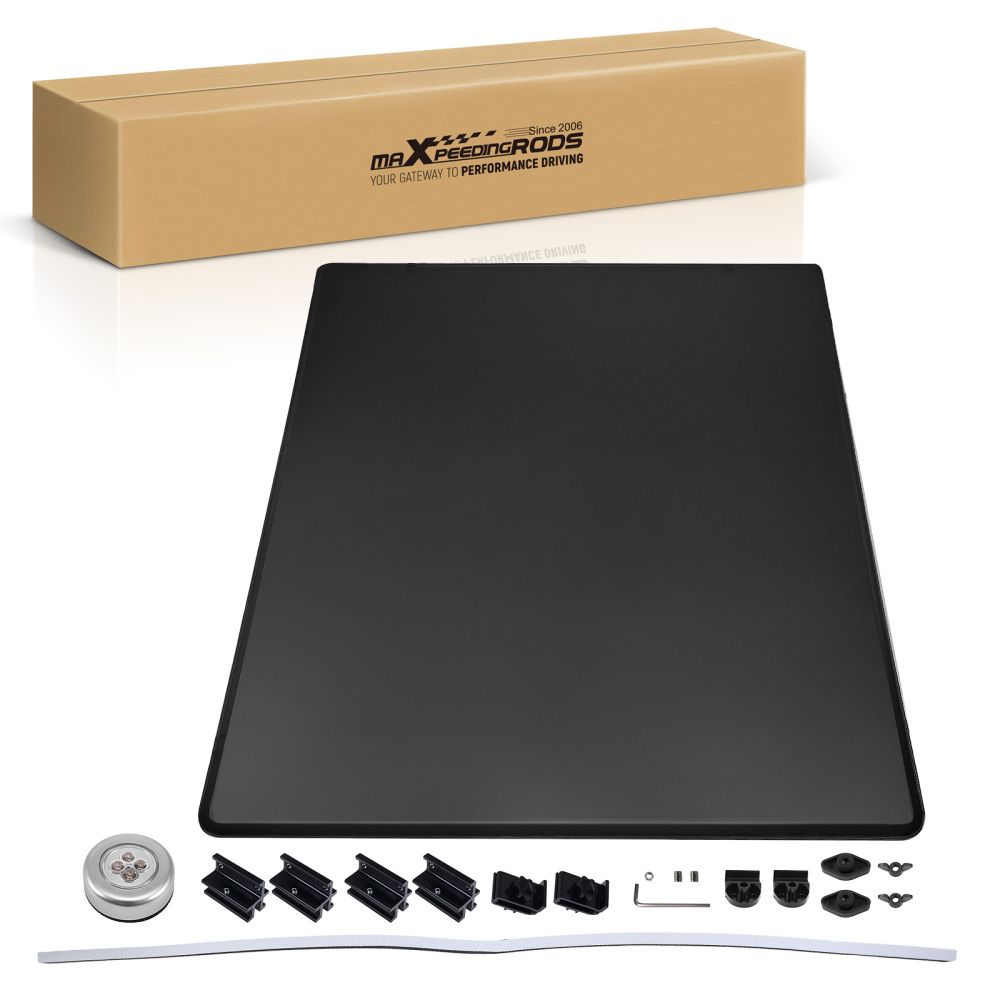 6ft Bed Tonneau Cover Tri-Fold compatible for Toyota Tacoma 2005-2015 Soft Black LED Light